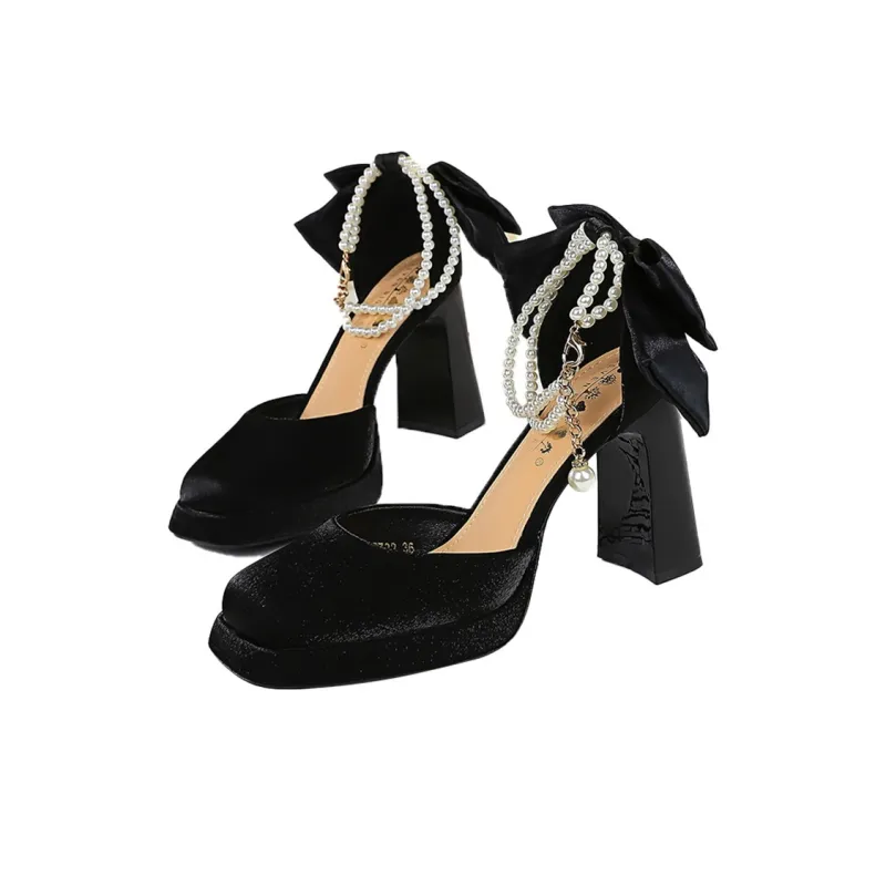QITUMAUL Chunky Heel High Heels Women's-2