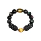 Obsidian Double Chinese Auspicious Animal+Colorful Obsidian Bead