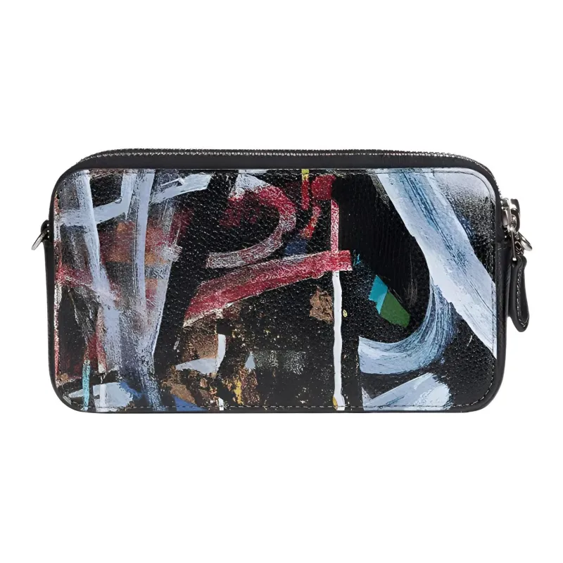COACH MINT+SERF Collaboration Kira Glossy Pebbled Leather Shoulder Bag Crossbody Bag Small Size Women's Black-2