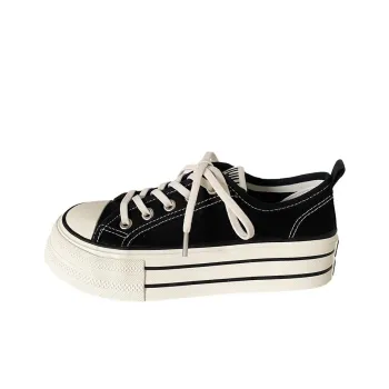 Than Than Me Slip Resistant Low Top Skateboard Shoes Women's Black