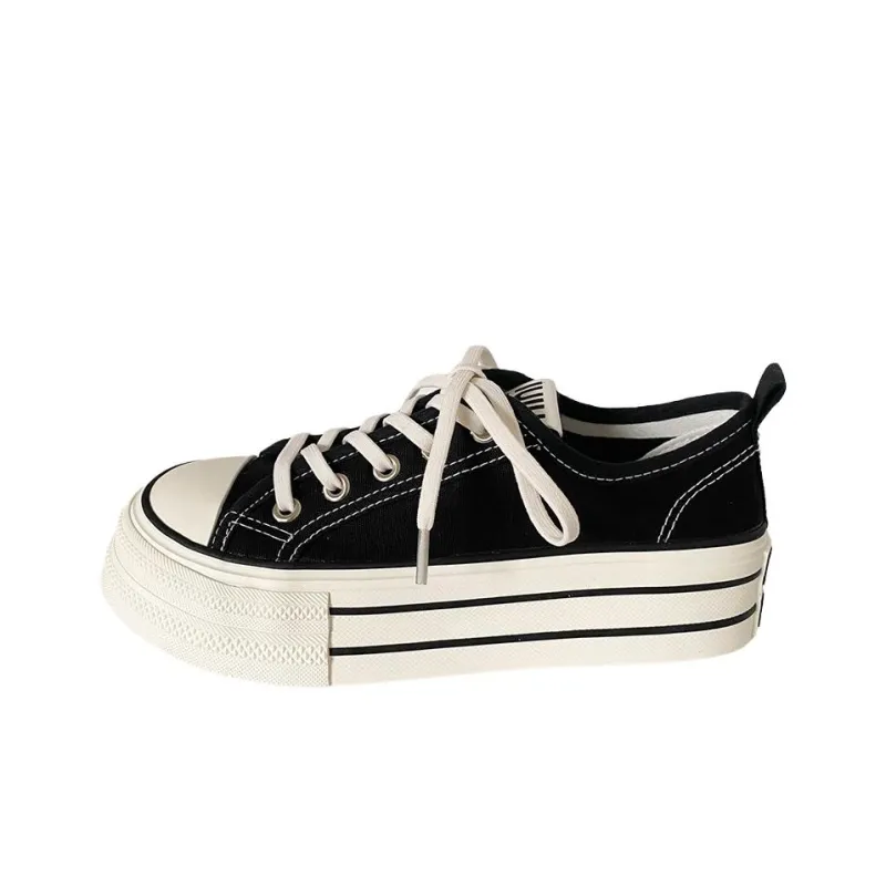 Than Than Me Slip Resistant Low Top Skateboard Shoes Women's Black-0