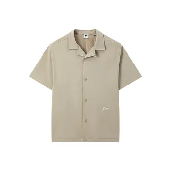 SEPTWOLVES Solid Color Casual Short Sleeved Shirt Men's