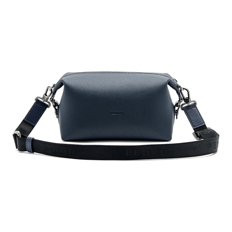 PEDRO Icon Series Synthetic Material Crossbody Bag, Shoulder Bag Small Size Men's Black/Dark Blue-8