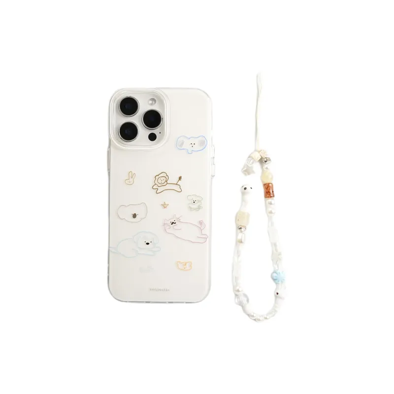 Wei Xin Acrylic Material Multicolor Line Animal Phone Cases Compatible With IPhone 16/15 Pro Max/Apple 13/14 Pro/Max-1