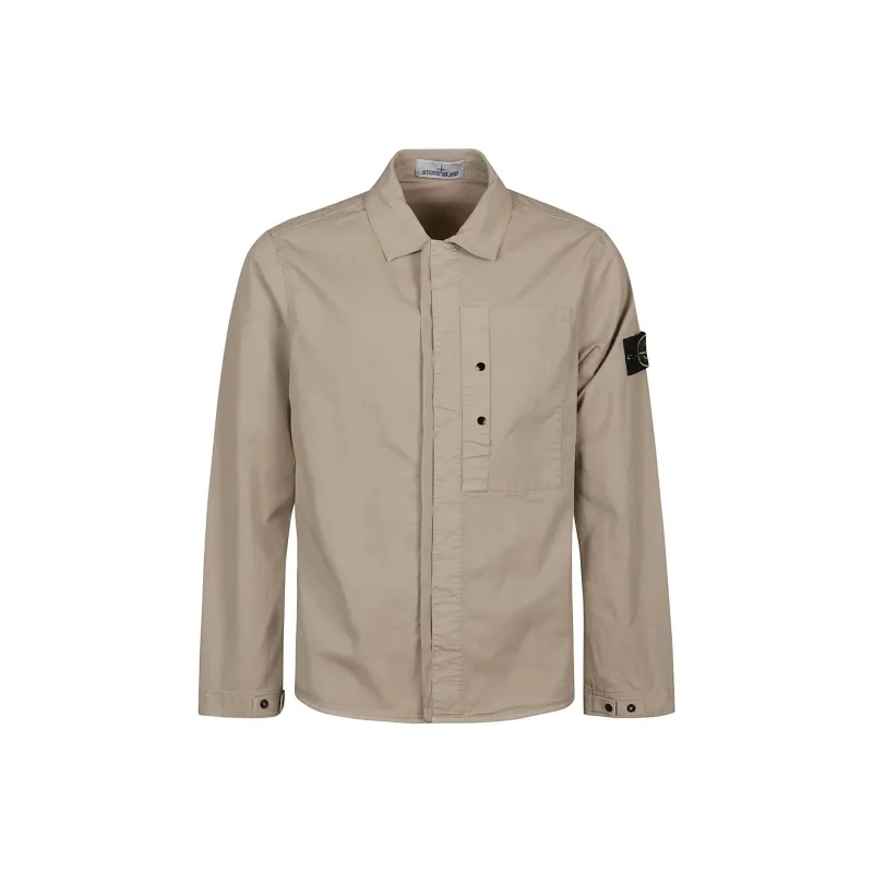 STONE ISLAND Compass Patch Long Sleeved Overshirt-0