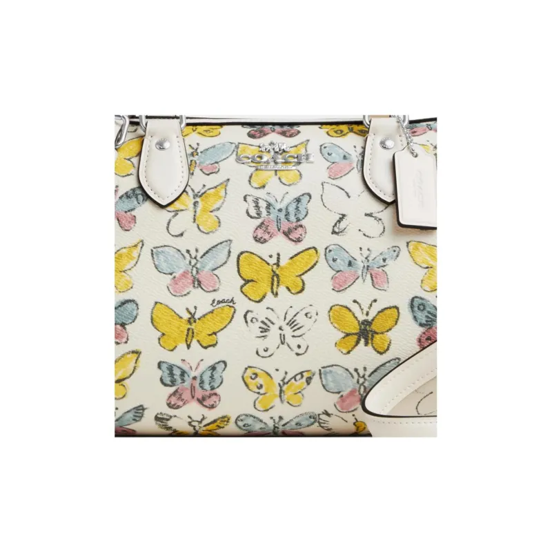 COACH Rowan Coated Canvas Shoulder Bag, Crossbody Bag, Handbag Medium Size Women's Silver-3