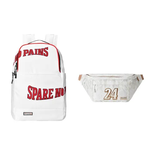 Spare No Pains. Polyester Basketball Backpack Regular Unisex Black Red
