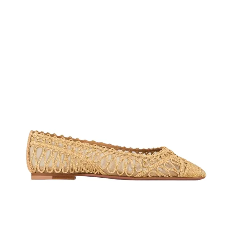 AQUAZZURA Kahlo Casual Single Shoes Women's Beige-1