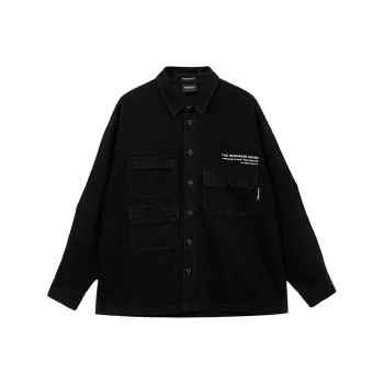 JACK JONES· Denim Shirt Coat Men's Black