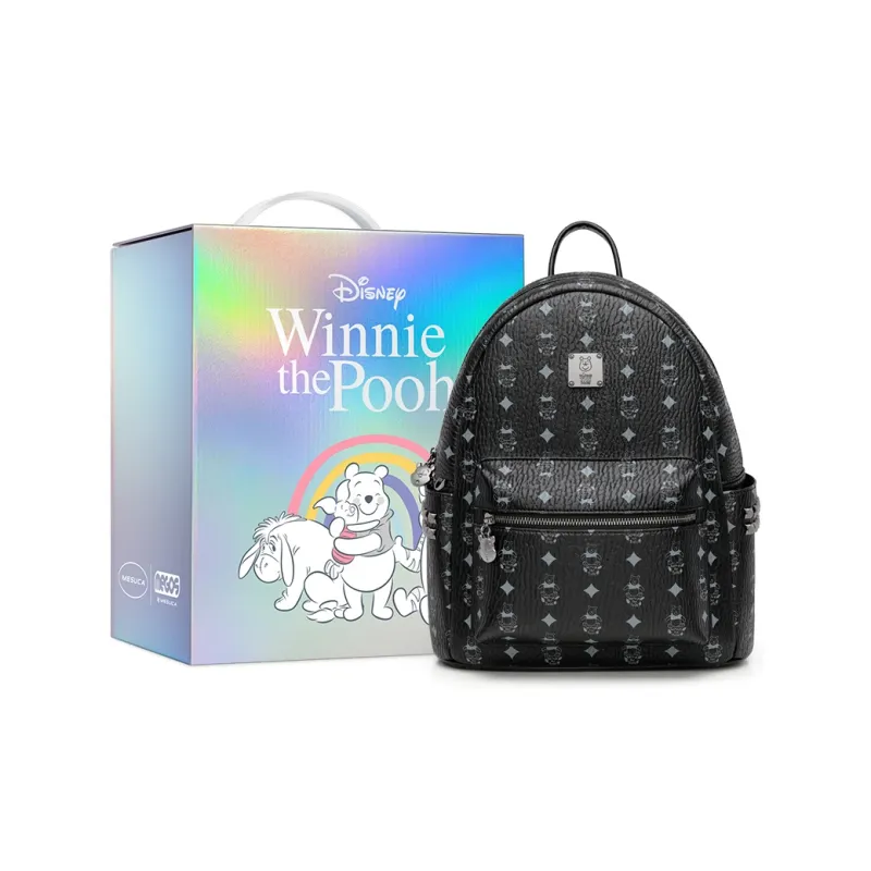 Disney Winnie The Pooh Series PU Backpack Large Size Women's Tan/Pink/White/Black-21