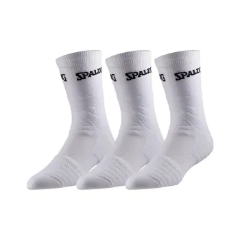 SPALDING Basketball Socks Unisex 3 Pack White