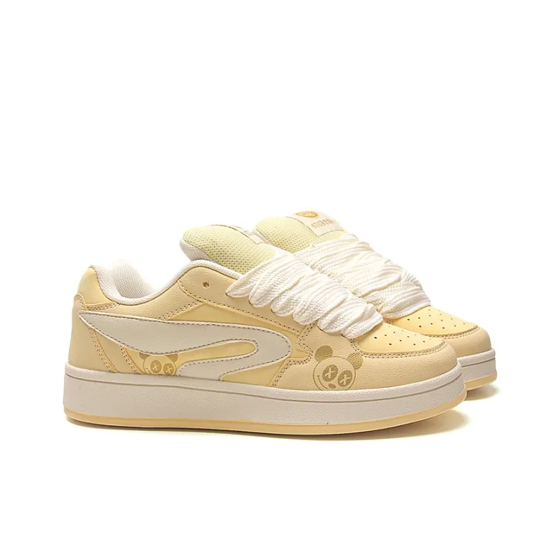 STUR YSN Low Top Skateboard Shoes Women's Almond Yellow-3