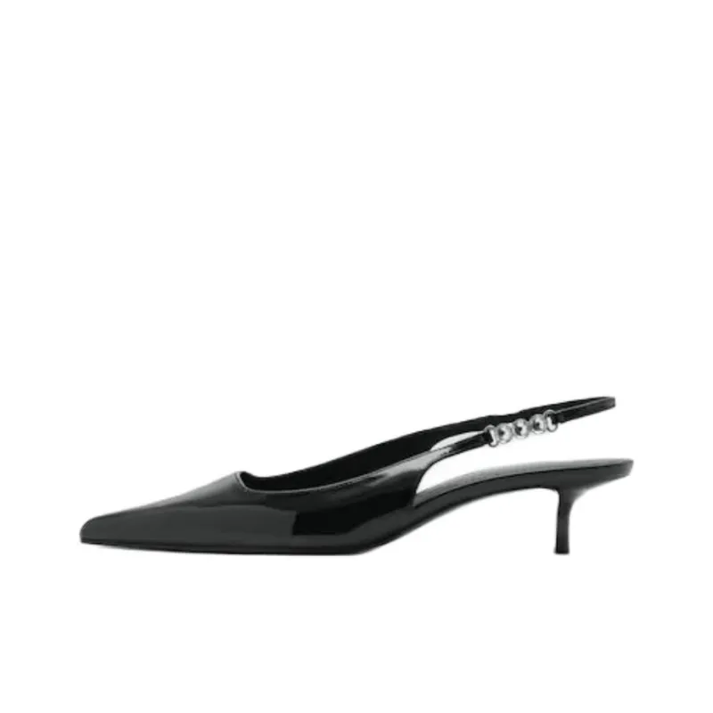 MANGO Slim Heel High Heels 4.5cm Women's Black-0