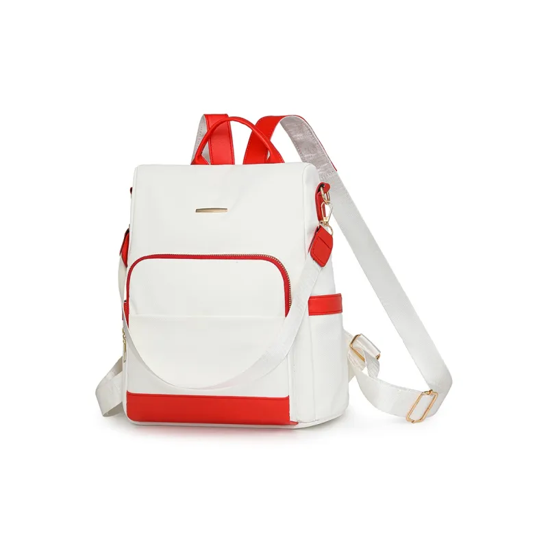 Single Warehouse PU Backpack Regular Unisex Black & White/Black & Brown/Caramel/Blue/Red/Pink-15