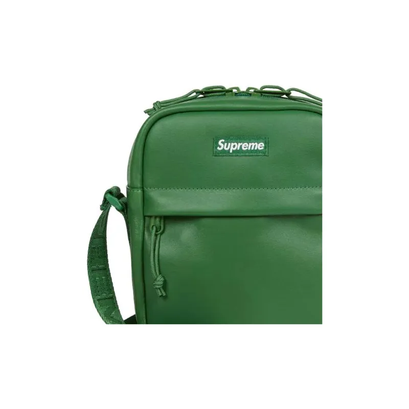 Supreme Cow Leather Crossbody Bag Shoulder Bag Unisex Green-3