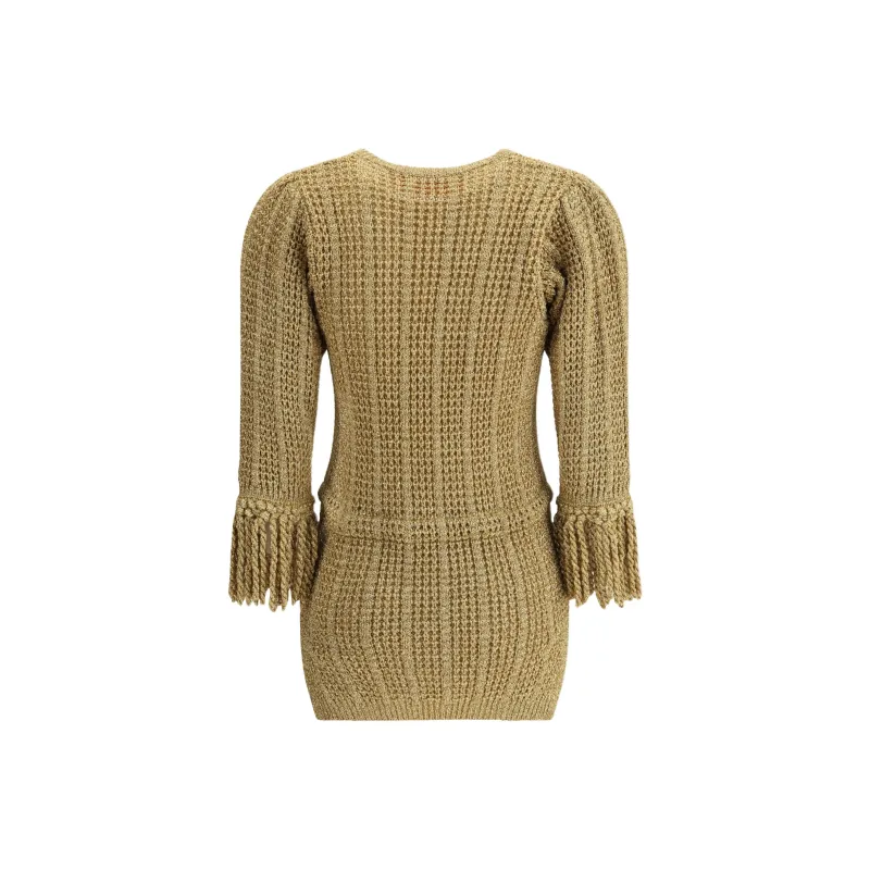 Valentino Long Sleeved Dress Women's Brown-1