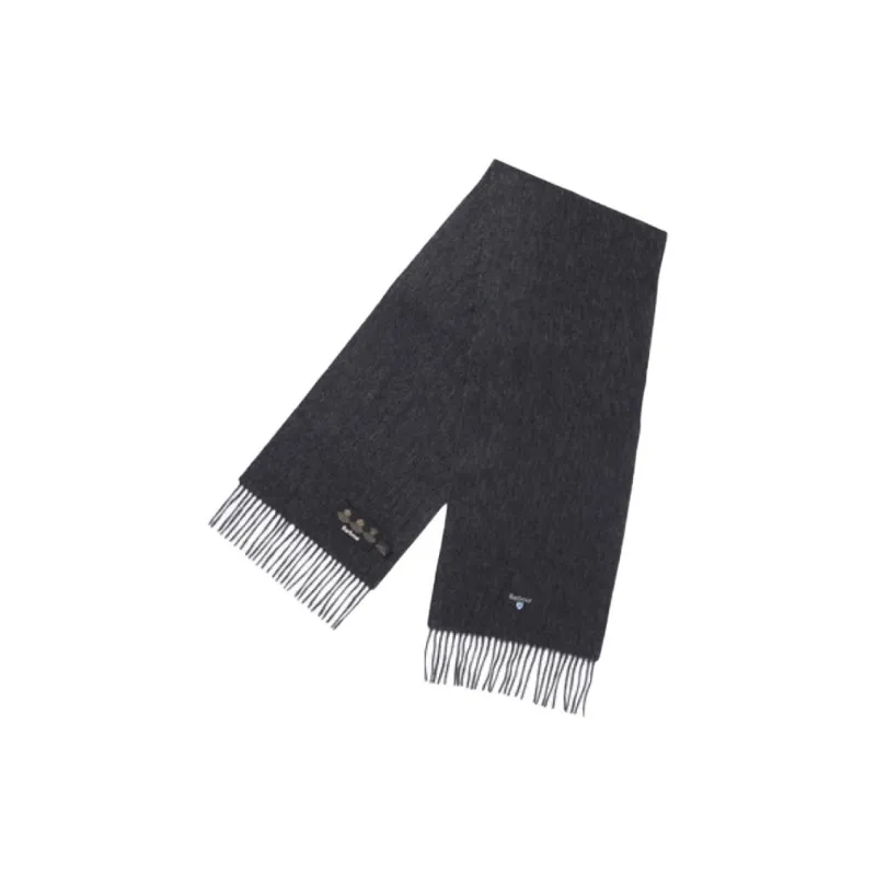 BARBOUR Lambswool Knit Scarves Unisex Black-2