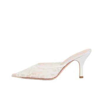 Loeffler Randall Closed Toe Slippers 7.6cm Women's White