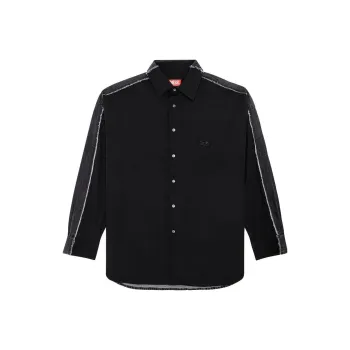 DIESEL S Warh Panelled Denim Shirt
