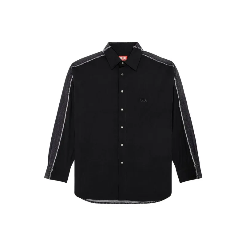 DIESEL S-Warh Panelled Denim Shirt-0