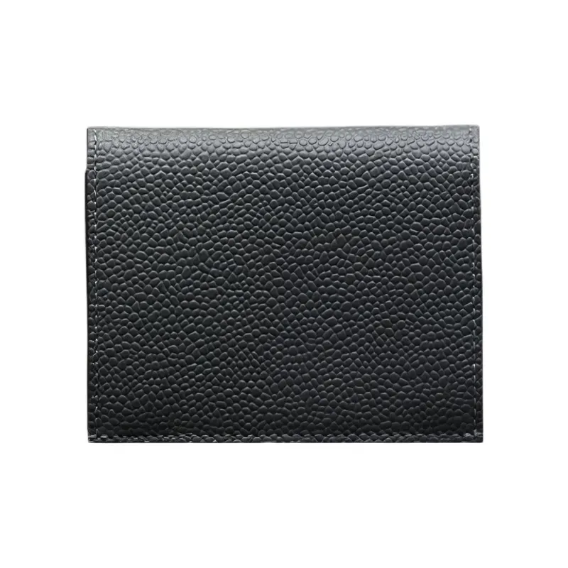 THOM BROWNE· Calfskin Full Grain Leather Card Holder Regular Men's Gray-0