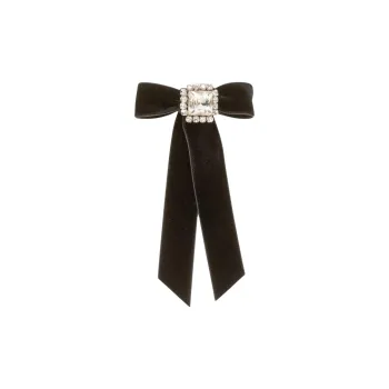 Jennifer Behr Zelina Crystal embellished Velvet Hair Clip