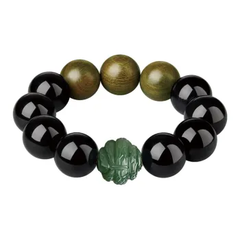 Moonstone Edge Obsidian Bracelets Men's