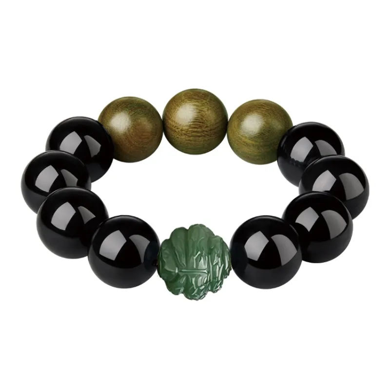 Moonstone Edge Obsidian Bracelets Men's-5