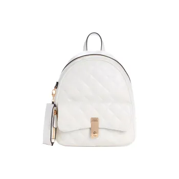 GUESS Artificial Leather Backpack Women's Gray White