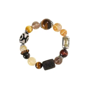 ZHOUBAIFU Tiger's Eye Stone Bracelets Unisex
