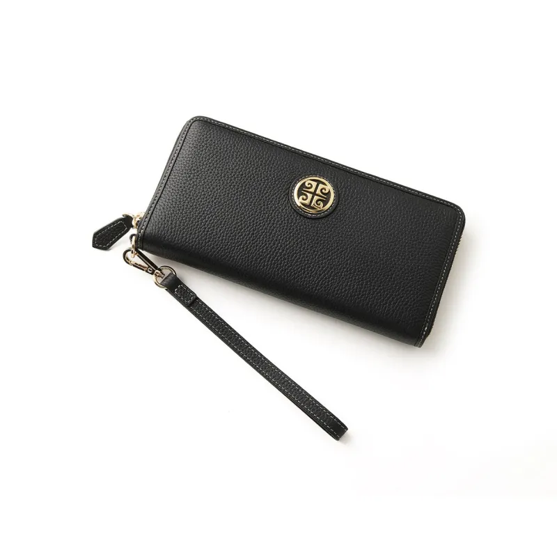 PIERRE CARDIN Cow Leather Clutch Women's Black-2