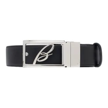 Brioni Leather Logo Plaque Belt