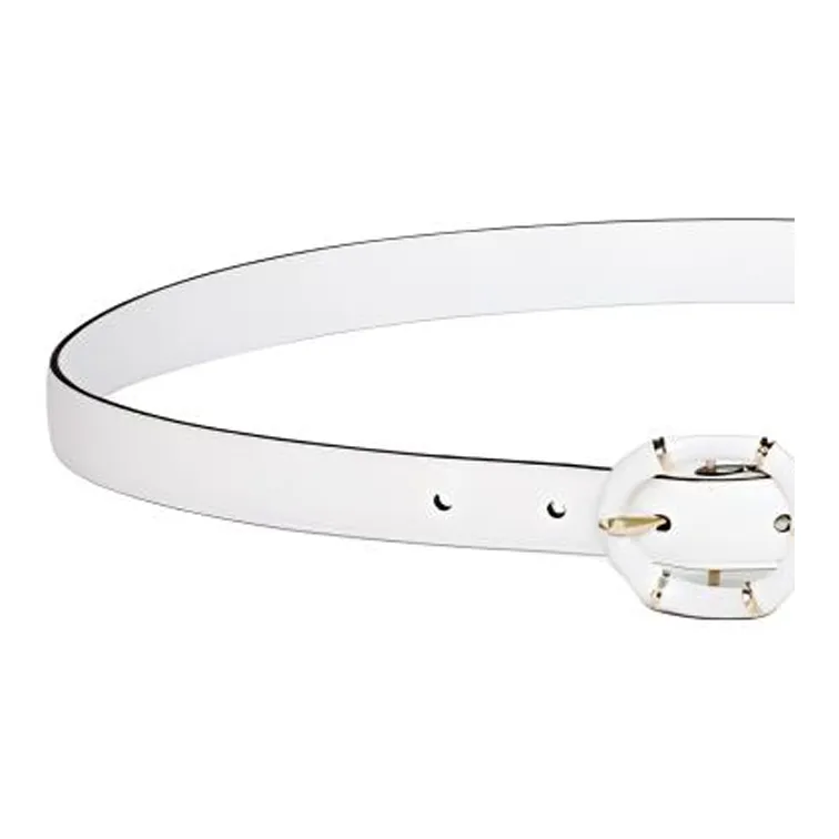 GUCCI Leather Belts Women's White Width 2CM-2