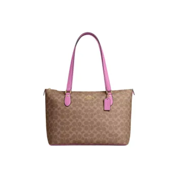 COACH Gallery Coated Canvas Tote Bag, Shopping Bag, Shoulder Bag, Handbag Large Size Women's Brown