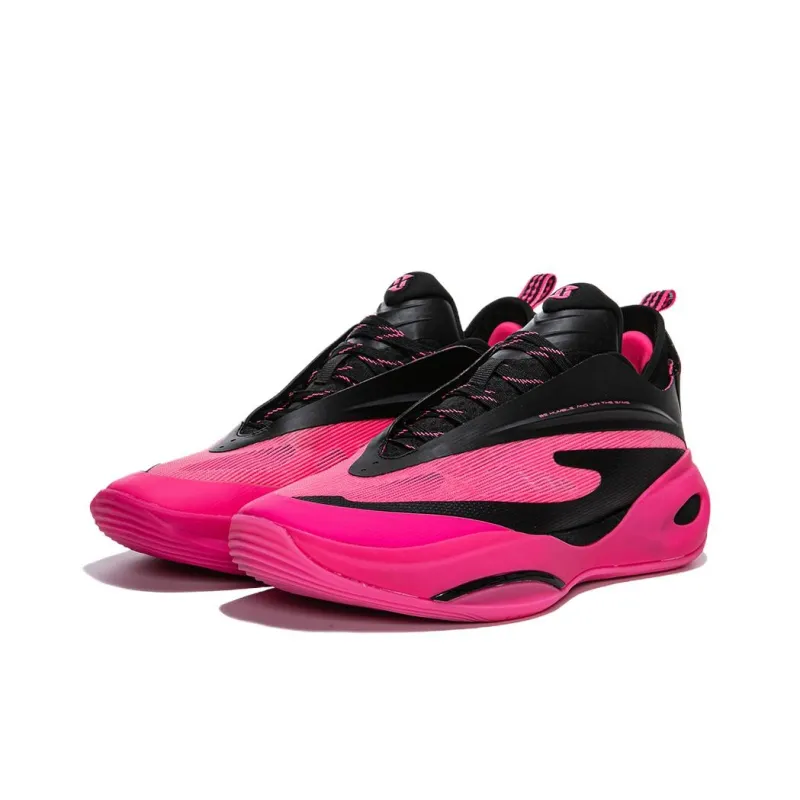 Erke Qian Xun 2.0 Wear resistant And Waterproof Low Top Cushioning Basketball Shoes Men's Pink Black-1