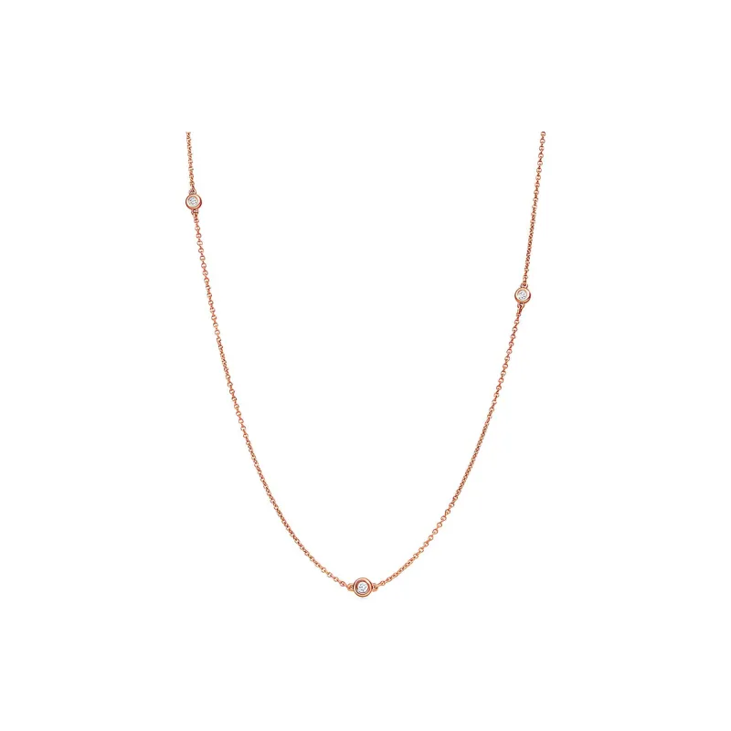 TIFFANY & CO. 18K Rose Gold Diamonds Necklaces Women's Rose Gold-2