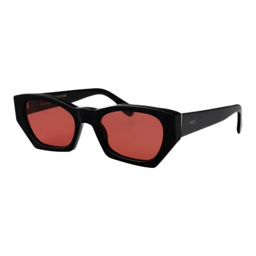 Retrosuperfuture Acetate Irregular Shape Sunglasses Women's Black