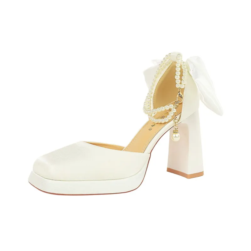 QITUMAUL Chunky Heel High Heels Women's-4