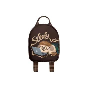 AOSONG Suede Tech Fabric Backpack Small Size Unisex Brown