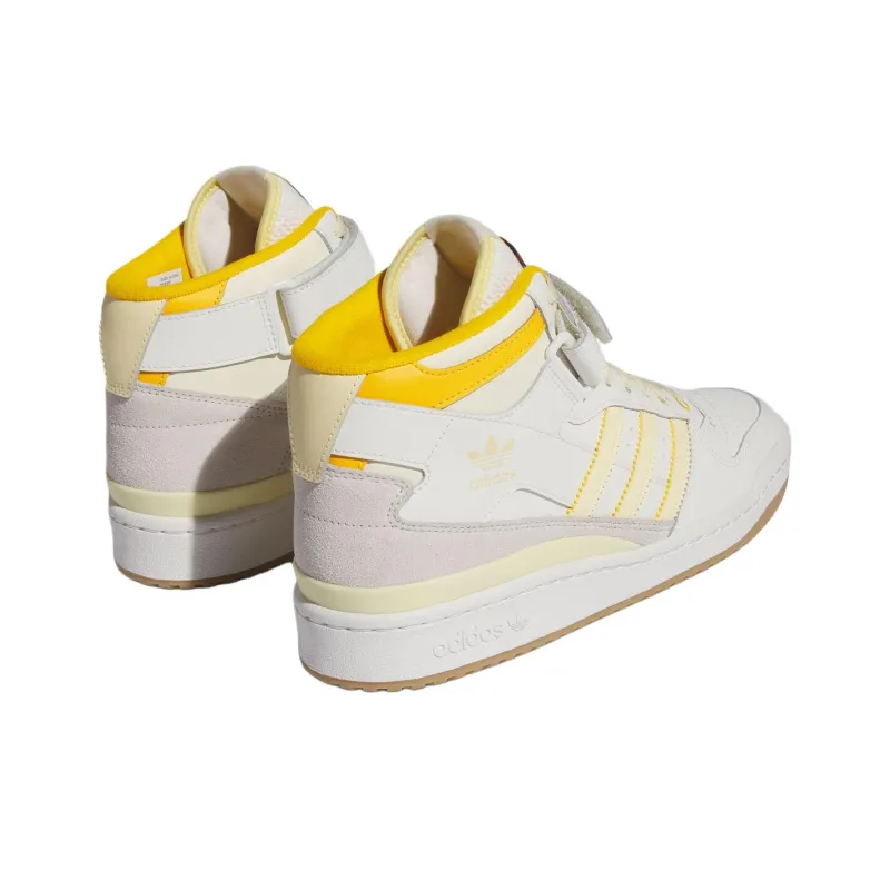 Adidas Originals FORUM Anti Slip Wear Resistant Mid Top Skateboard Shoes Unisex White-3