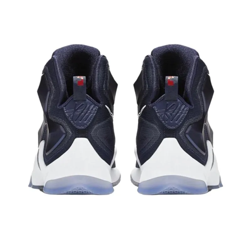 Nike Lebron 13 Anti Slip Wear Resistant High Top Basketball Shoes Men's Marine Blue-4
