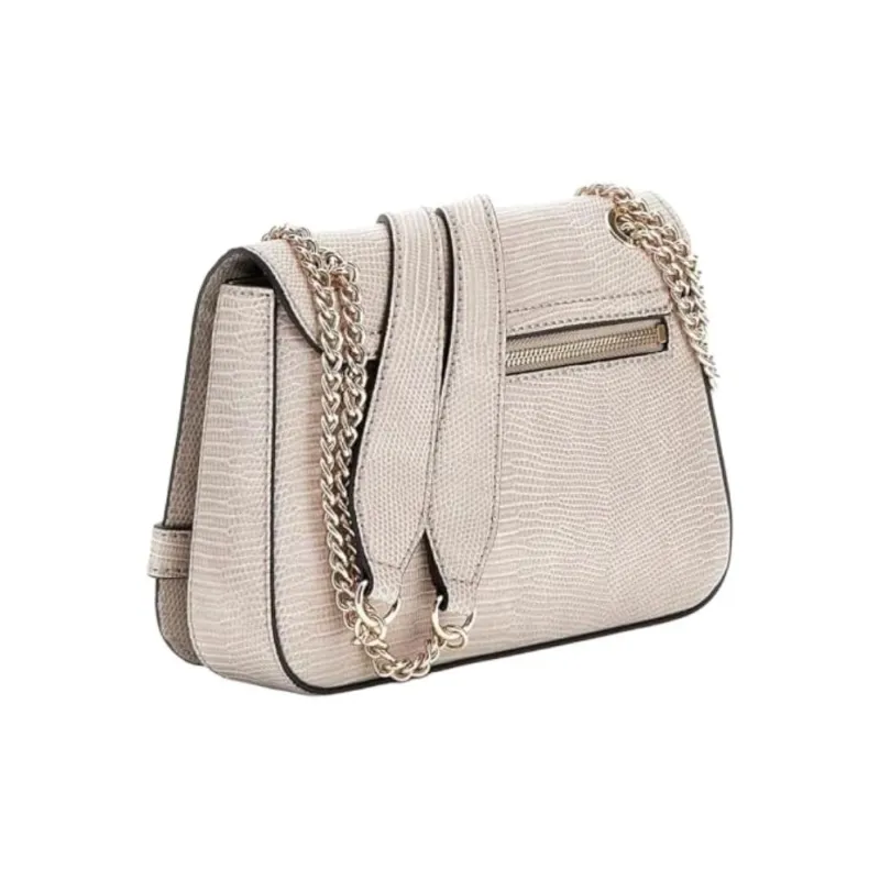 GUESS Imitation Lizard Embossed Leather Crossbody Bag Shoulder Bag Women's Beige-4