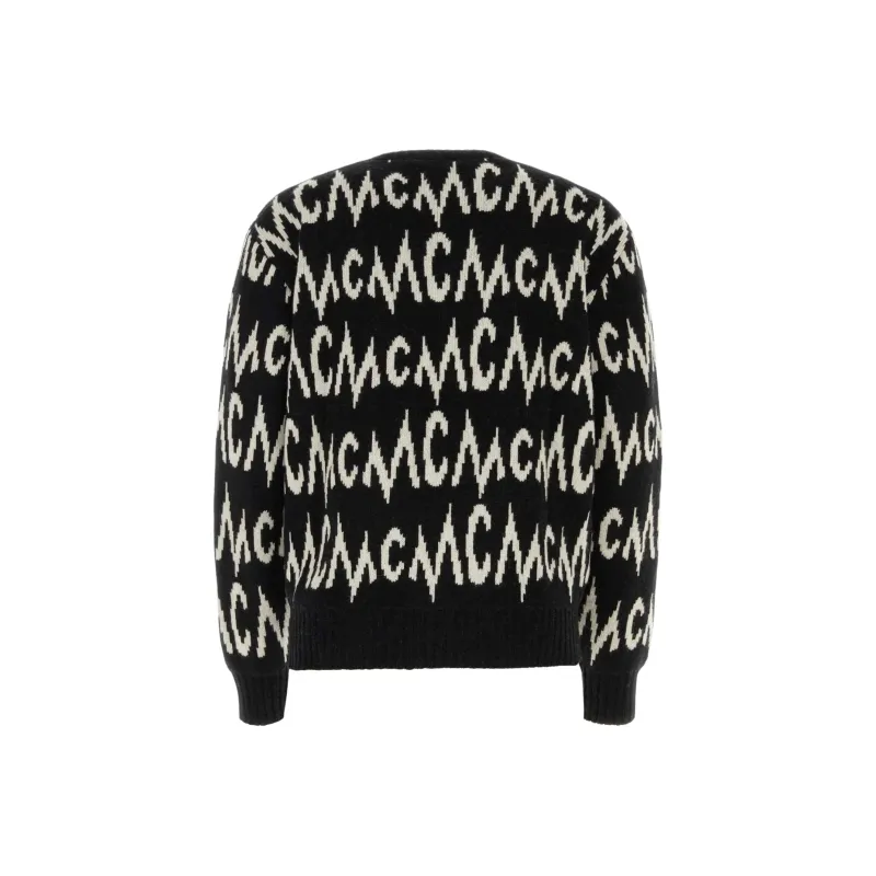 MCM Logo Intarsia Knitted Crewneck Jumper-1