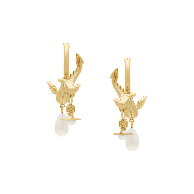 Vivienne Westwood Brass Pearl Earrings Women's Gold-1
