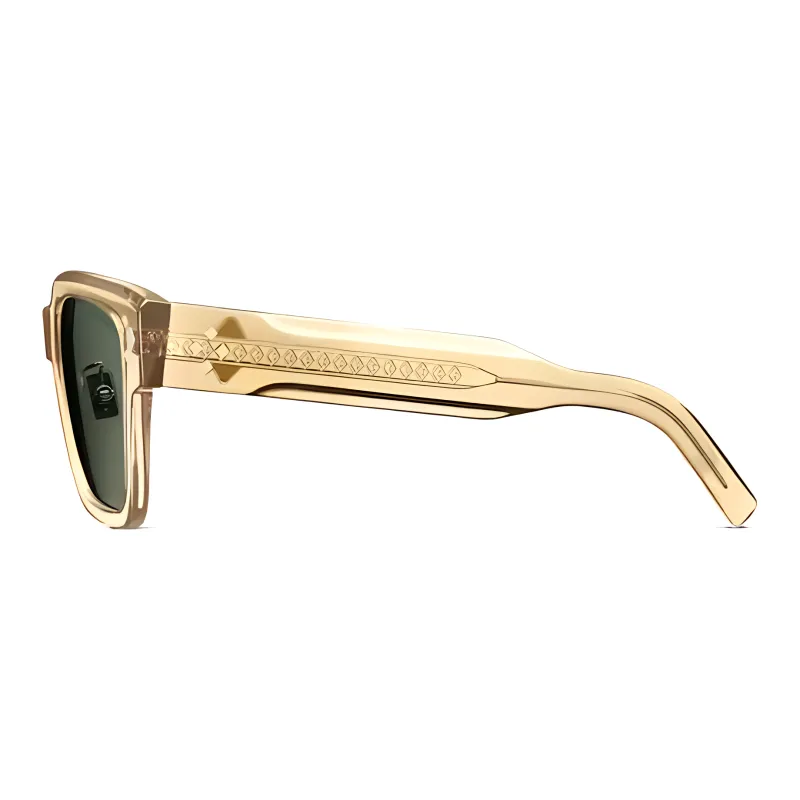 DIOR Acetate Metal Square Sunglasses Men's Transparent Yellow-1