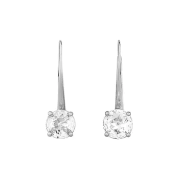 Balenciaga Brass, Synthetic Cubic Zirconia, Stainless Steel Earrings Unisex Silver