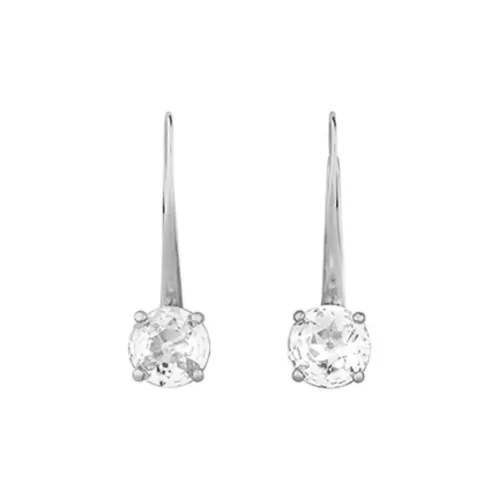 Balenciaga Brass, Synthetic Cubic Zirconia, Stainless Steel Earrings Unisex Silver