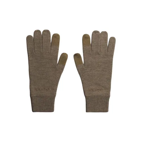 Lululemon Wool Blend Knit Gloves Unisex Light Yellow Umber
