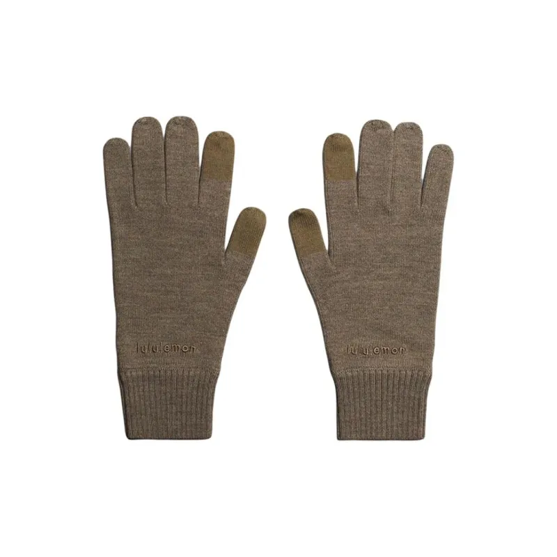 Lululemon Wool Blend Knit Gloves Unisex Light Yellow Umber-0