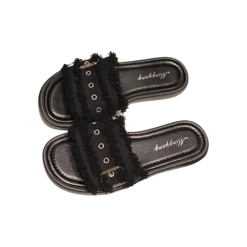 Yamada Hyakuju Slippers Black, Ecru-0